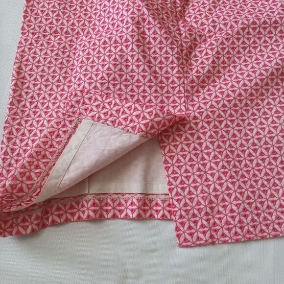 Talbots Pink & Cream Embroidered Eyelet Cutout Pencil Style Skirt Women's Size 4 - Picture 11 of 12